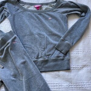 PINK by Victoria’s Secret COMFY GREY VELOUR LOUNGE OUTFIT